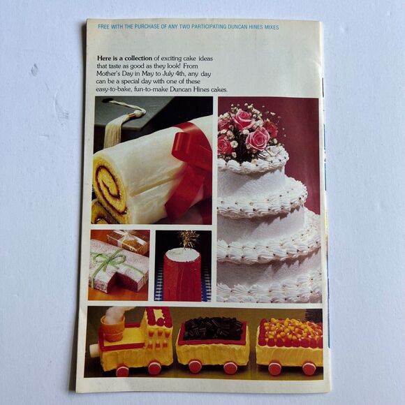 Vintage 1980 Cookbook Duncan Hines Delicious Cake Designs Paperback - Picture 10 of 10